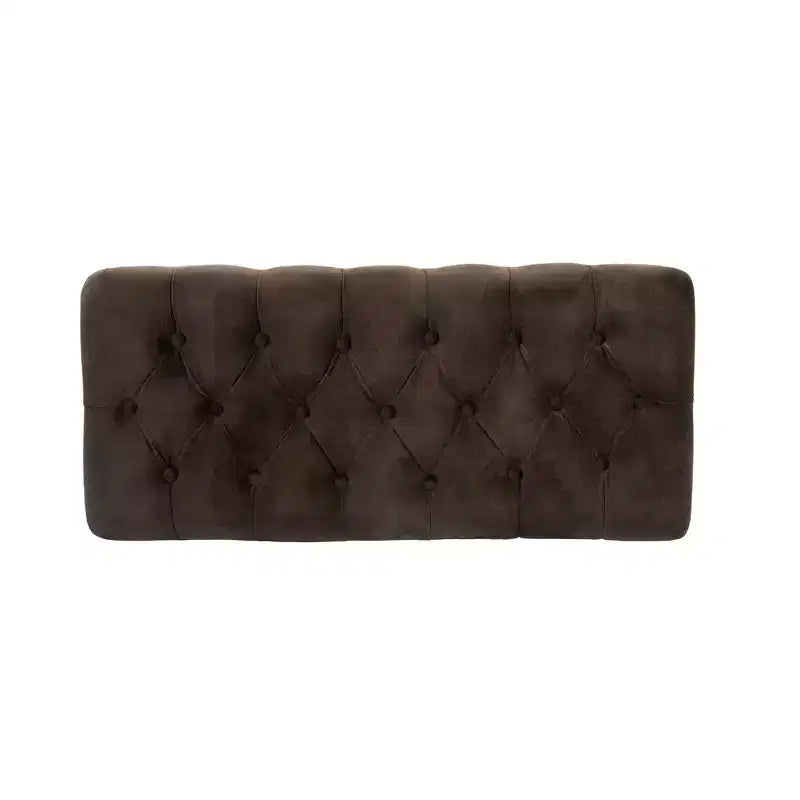 Banc de rangement capitonné avec pieds coniques en bois - HomePop