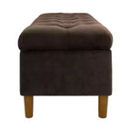 Banc de rangement capitonné avec pieds coniques en bois - HomePop