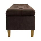 Banc de rangement capitonné avec pieds coniques en bois - HomePop