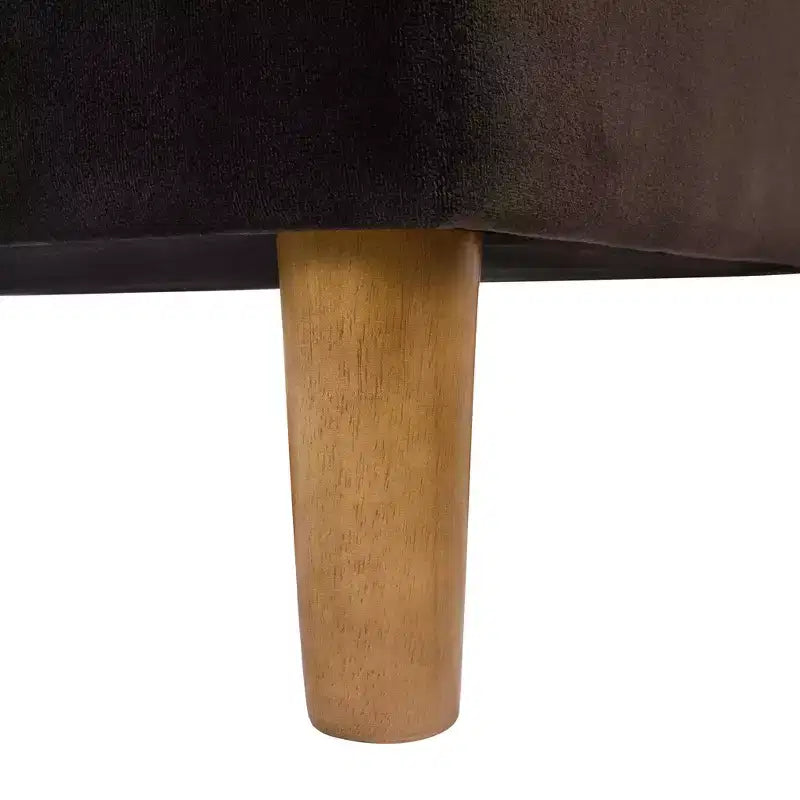 Banc de rangement capitonné avec pieds coniques en bois - HomePop