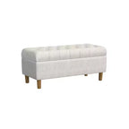 Banc de rangement capitonné avec pieds coniques en bois - HomePop