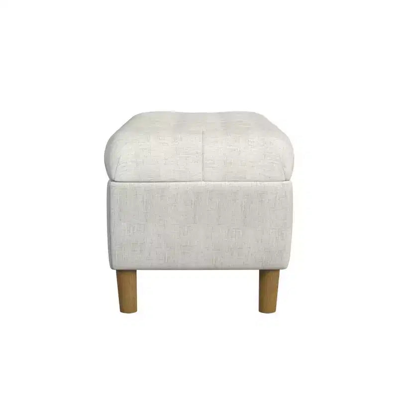 Banc de rangement capitonné avec pieds coniques en bois - HomePop