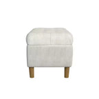 Banc de rangement capitonné avec pieds coniques en bois - HomePop