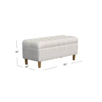 Banc de rangement capitonné avec pieds coniques en bois - HomePop