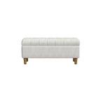 Banc de rangement capitonné avec pieds coniques en bois - HomePop