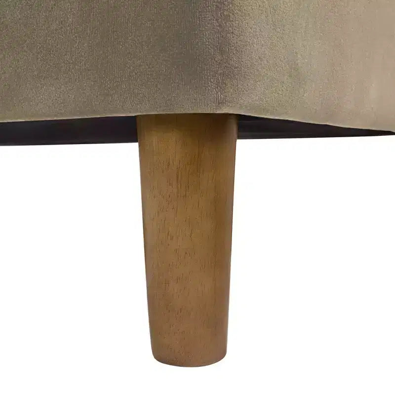 Banc de rangement capitonné avec pieds coniques en bois - HomePop