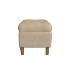 Banc de rangement capitonné avec pieds coniques en bois - HomePop