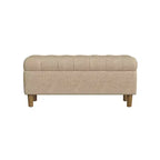 Banc de rangement capitonné avec pieds coniques en bois - HomePop
