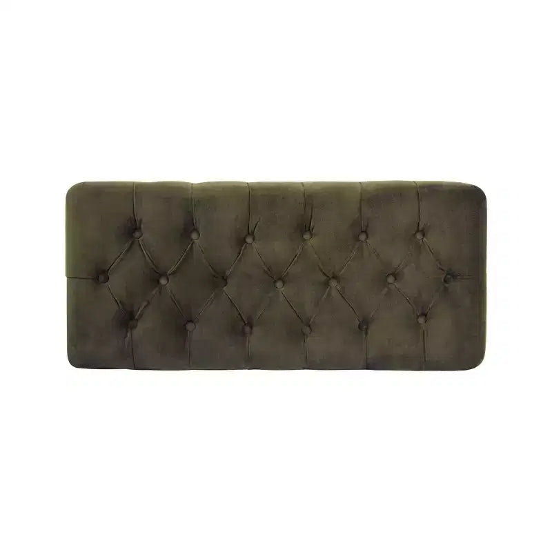 Banc de rangement capitonné avec pieds coniques en bois - HomePop