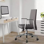 Chaise de bureau moderne en cuir LeisureMod Aleen - Chaise de bureau ergonomique pivotante et inclinable avec cadre en fer - Pour bureau à domicile