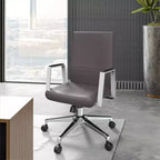 Chaise de bureau moderne en cuir LeisureMod Aleen - Chaise de bureau ergonomique pivotante et inclinable avec cadre en fer - Pour bureau à domicile