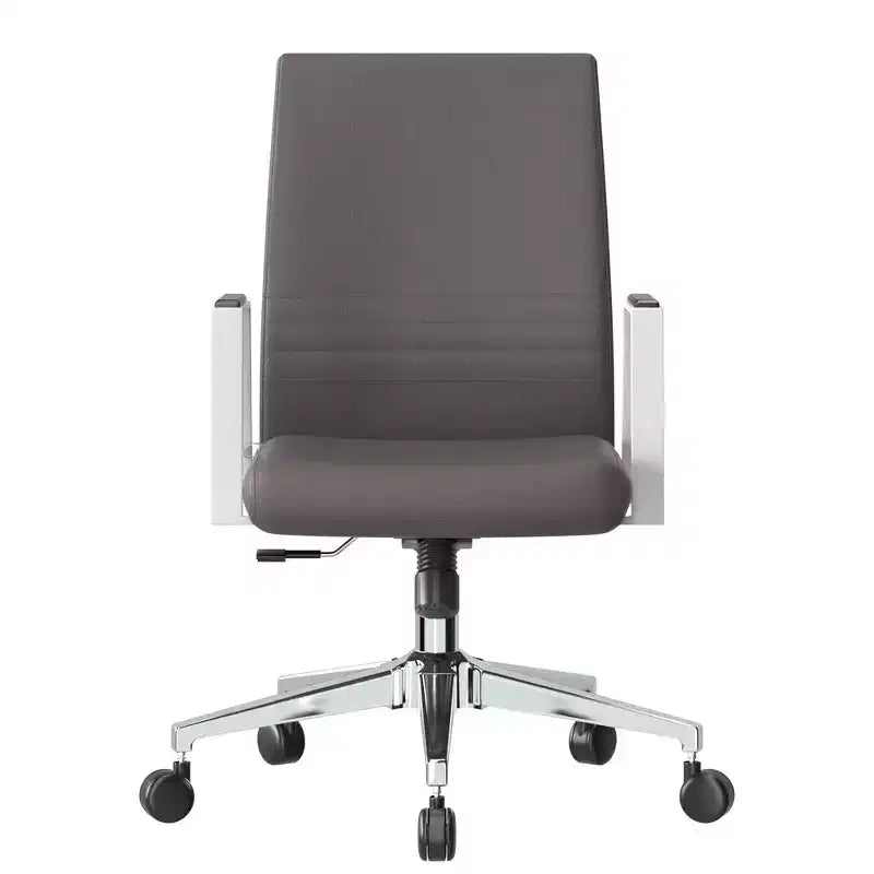 Chaise de bureau moderne en cuir LeisureMod Aleen - Chaise de bureau ergonomique pivotante et inclinable avec cadre en fer - Pour bureau à domicile