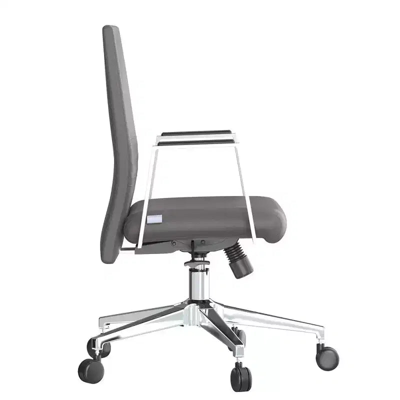 Chaise de bureau moderne en cuir LeisureMod Aleen - Chaise de bureau ergonomique pivotante et inclinable avec cadre en fer - Pour bureau à domicile