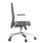 Chaise de bureau moderne en cuir LeisureMod Aleen - Chaise de bureau ergonomique pivotante et inclinable avec cadre en fer - Pour bureau à domicile