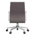 Chaise de bureau moderne en cuir LeisureMod Aleen - Chaise de bureau ergonomique pivotante et inclinable avec cadre en fer - Pour bureau à domicile