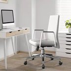 Chaise de bureau moderne en cuir LeisureMod Aleen - Chaise de bureau ergonomique pivotante et inclinable avec cadre en fer - Pour bureau à domicile