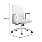 Chaise de bureau moderne en cuir LeisureMod Aleen - Chaise de bureau ergonomique pivotante et inclinable avec cadre en fer - Pour bureau à domicile