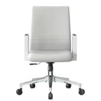 Chaise de bureau moderne en cuir LeisureMod Aleen - Chaise de bureau ergonomique pivotante et inclinable avec cadre en fer - Pour bureau à domicile