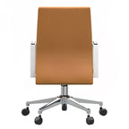 Chaise de bureau moderne en cuir LeisureMod Aleen - Chaise de bureau ergonomique pivotante et inclinable avec cadre en fer - Pour bureau à domicile