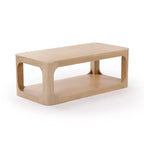 Plank+Beam Table basse rectangulaire moderne 48 po en bois massif avec étagère de rangement