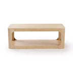 Plank+Beam Table basse rectangulaire moderne 48 po en bois massif avec étagère de rangement