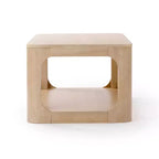 Plank+Beam Table basse rectangulaire moderne 48 po en bois massif avec étagère de rangement