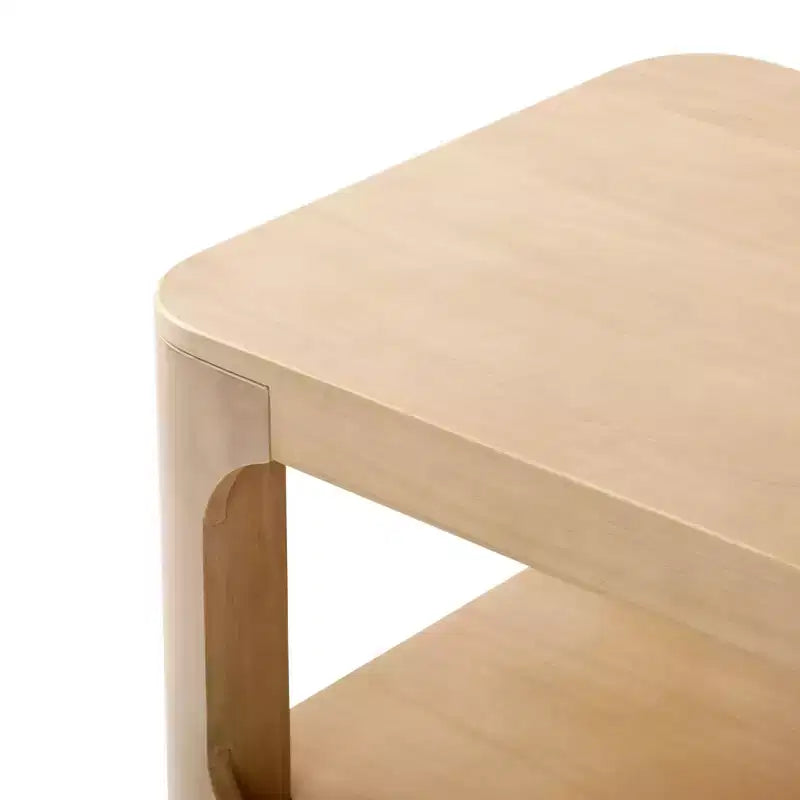 Plank+Beam Table basse rectangulaire moderne 48 po en bois massif avec étagère de rangement