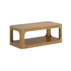 Plank+Beam Table basse rectangulaire moderne 48 po en bois massif avec étagère de rangement