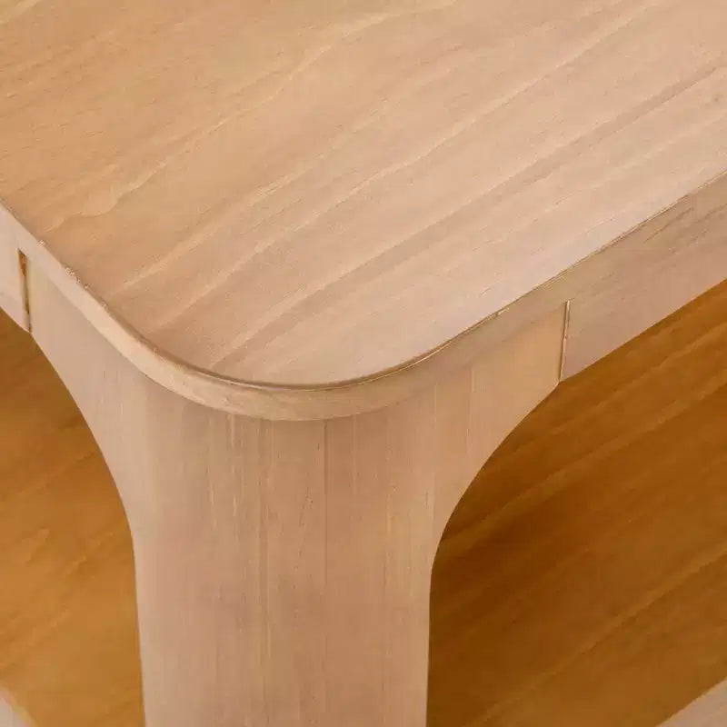Plank+Beam Table basse rectangulaire moderne 48 po en bois massif avec étagère de rangement