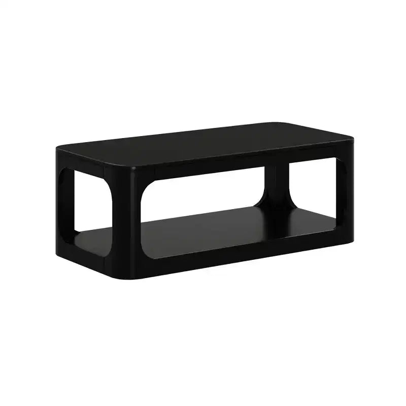 Plank+Beam Table basse rectangulaire moderne 48 po en bois massif avec étagère de rangement