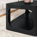 Plank+Beam Table basse rectangulaire moderne 48 po en bois massif avec étagère de rangement