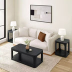 Plank+Beam Table basse rectangulaire moderne 48 po en bois massif avec étagère de rangement