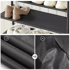 VASAGLE Meuble à Chaussures, Étagère à Chaussures à 4 Niveaux pour 9-12 Paires de Chaussures, Organiseur de Chaussures pour Entrée, Marron Rustique et Noir