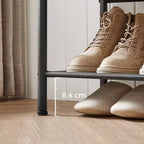 VASAGLE Meuble à Chaussures, Étagère à Chaussures à 4 Niveaux pour 9-12 Paires de Chaussures, Organiseur de Chaussures pour Entrée, Marron Rustique et Noir