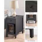 Table d'appoint VASAGLE avec rangement, table de chevet avec ports USB et prises, station de charge, tiroir, armoire de rangement, porte-revues