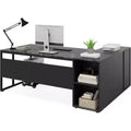 Tribesigns Bureau de Direction 70,86 Pouces, Bureau d'Angle avec Armoire de Rangement, Poste de Travail de Mobilier de Bureau Professionnel pour Bureau à Domicile