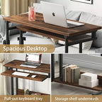 Tribesigns Bureau portable à roulettes, bureau pour ordinateur portable mobile réglable en hauteur