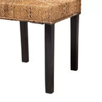Chaise de salle à manger bohème moderne bali & pari Laymi en bois d'acajou brun foncé et jonc de mer