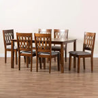 Ensemble de salle à manger moderne Baxton Studio Florencia en tissu et bois