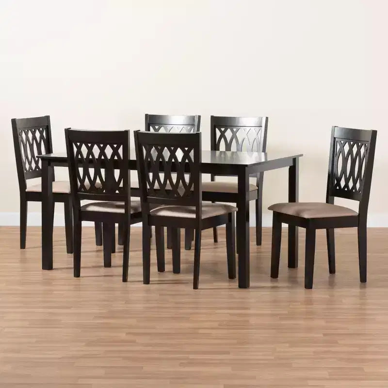 Ensemble de salle à manger moderne Baxton Studio Florencia en tissu et bois