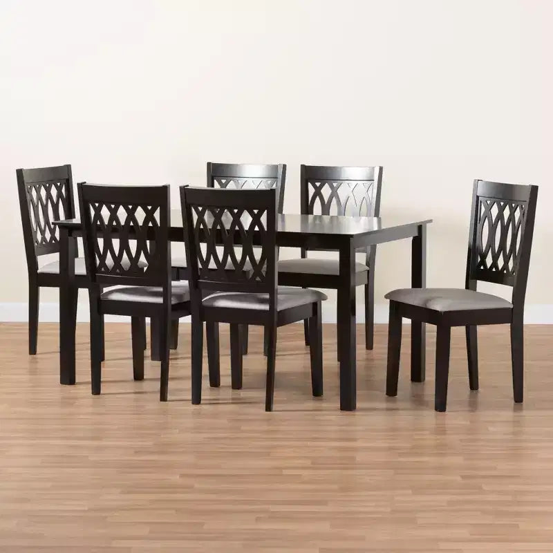 Ensemble de salle à manger moderne Baxton Studio Florencia en tissu et bois