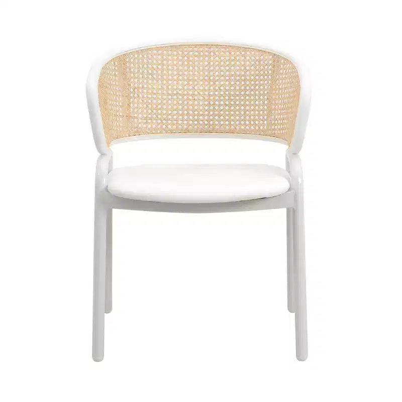 LeisureMod Ervilla Lot de 2 chaises de salle à manger modernes avec cadre blanc, design confortable et durable pour cuisine, salle à manger, bureau, salon, café ou bureau.