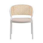 LeisureMod Ervilla Lot de 2 chaises de salle à manger modernes avec cadre blanc, design confortable et durable pour cuisine, salle à manger, bureau, salon, café ou bureau.
