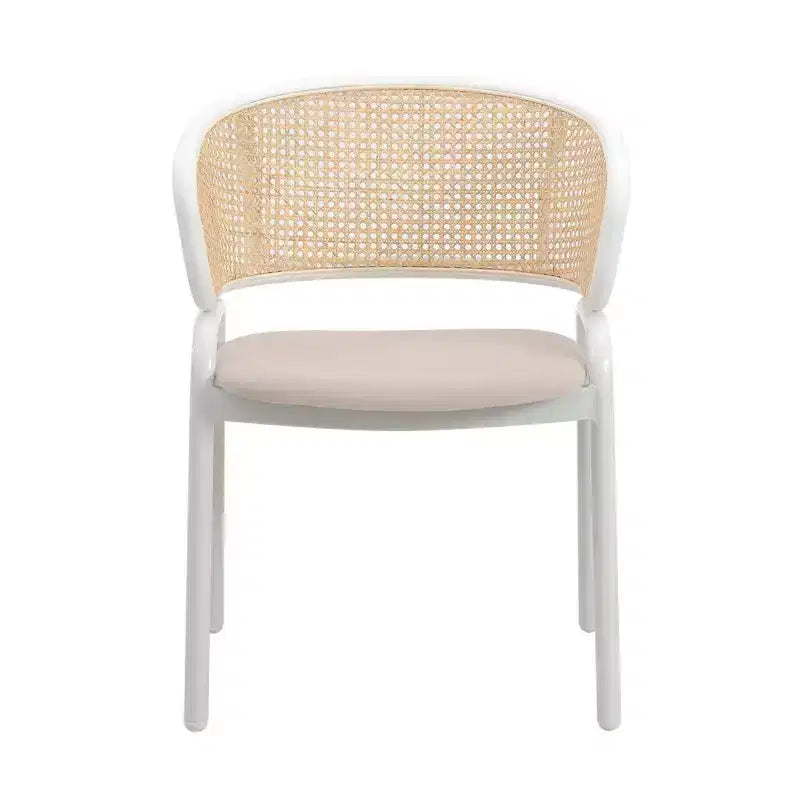 LeisureMod Ervilla Lot de 2 chaises de salle à manger modernes avec cadre blanc, design confortable et durable pour cuisine, salle à manger, bureau, salon, café ou bureau.
