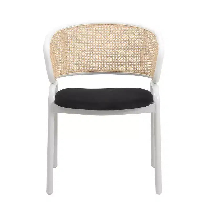 LeisureMod Ervilla Lot de 2 chaises de salle à manger modernes avec cadre blanc, design confortable et durable pour cuisine, salle à manger, bureau, salon, café ou bureau.