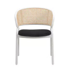 LeisureMod Ervilla Lot de 2 chaises de salle à manger modernes avec cadre blanc, design confortable et durable pour cuisine, salle à manger, bureau, salon, café ou bureau.