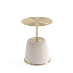 Manhattan Comfort Lot de 2 tables d'appoint Anderson en similicuir avec plateau doré