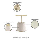 Manhattan Comfort Lot de 2 tables d'appoint Anderson en similicuir avec plateau doré