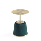 Manhattan Comfort Lot de 2 tables d'appoint Anderson en similicuir avec plateau doré