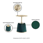 Manhattan Comfort Lot de 2 tables d'appoint Anderson en similicuir avec plateau doré